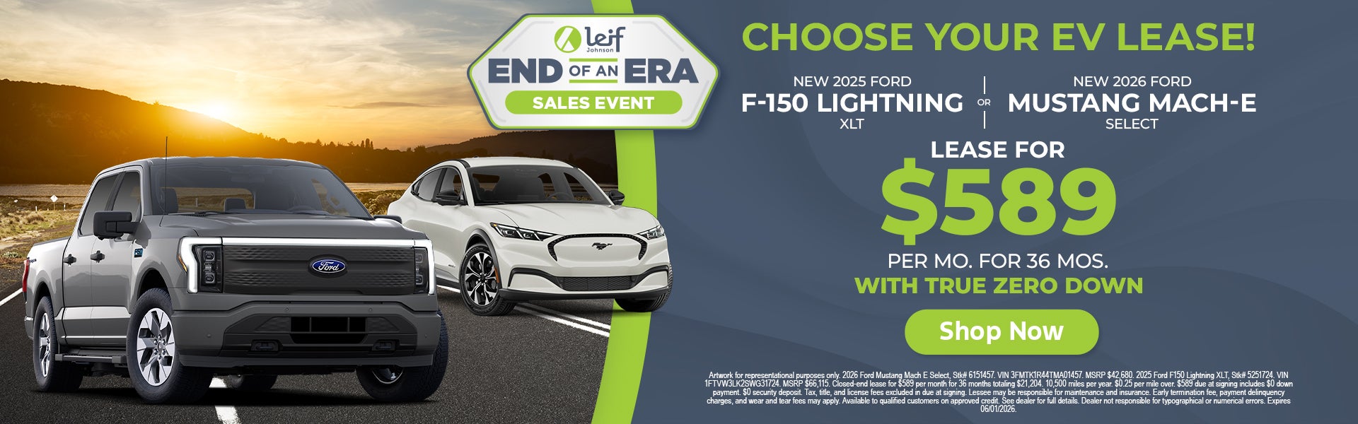 Ford F-150 and Mustang Mach-E lease deal