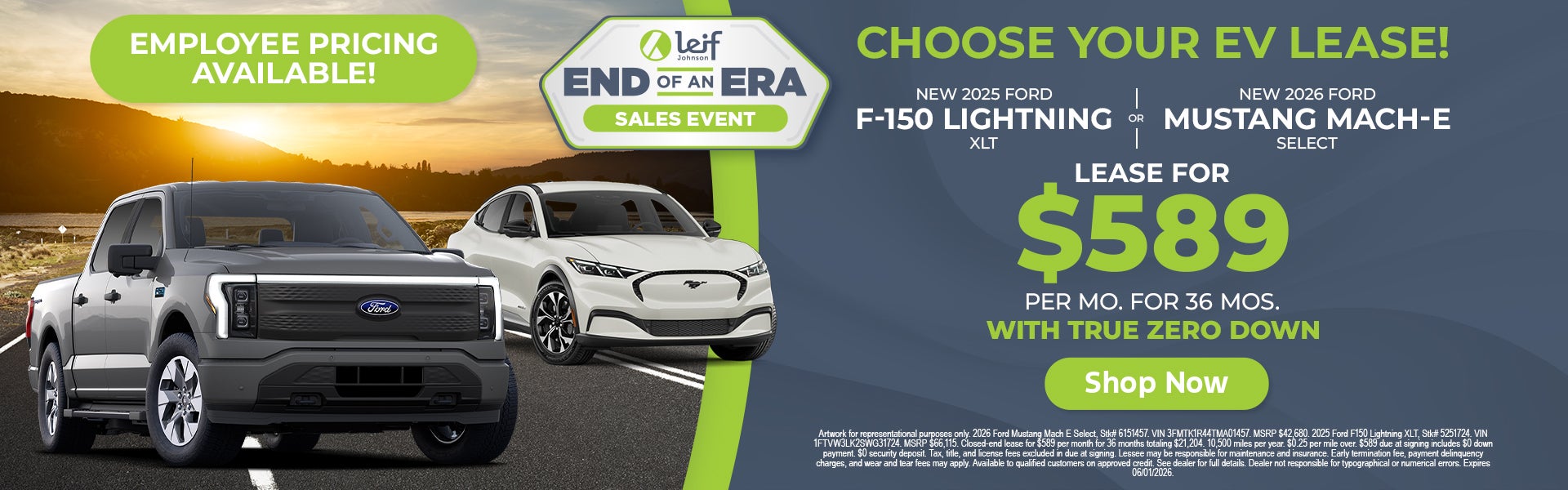 Ford F-150 and Mustang Mach-E lease deal